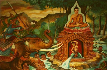  bud - Die Erde anrufen, um Buddha und Mara Buddhismus zu bezeugen